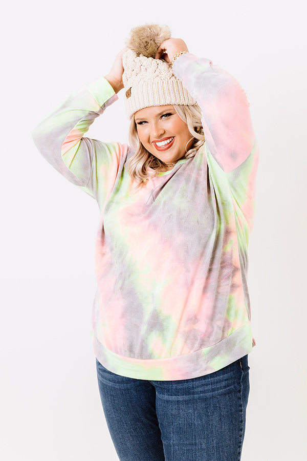 Never Say Goodbye Tie Dye Top  Curves Image - 1