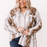 Rush Of Inspiration Snake Print Top In Grey   Curves Image - 1