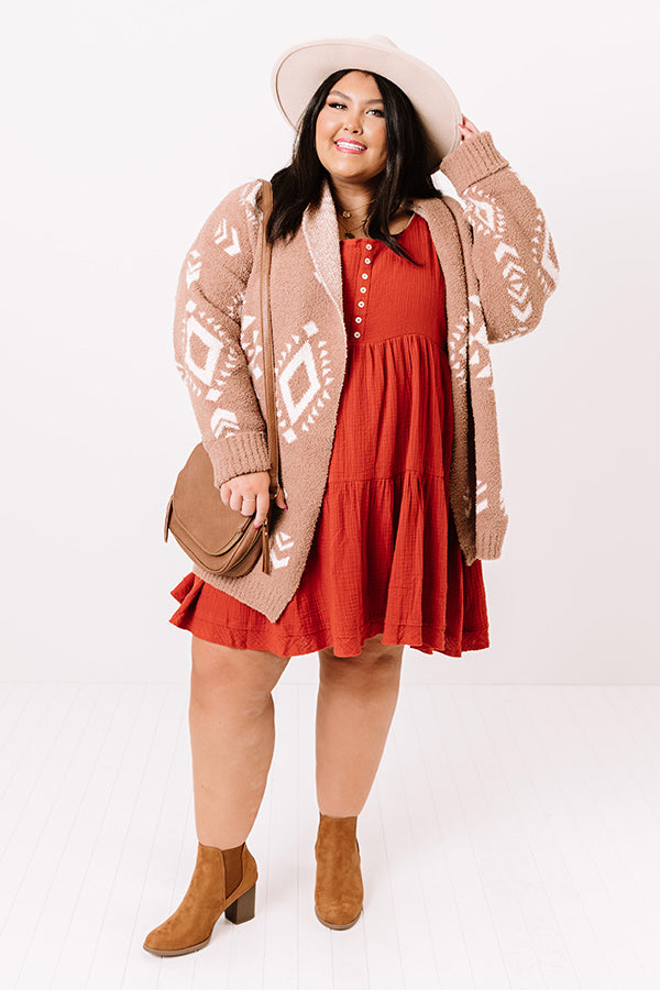 Vermont Views Babydoll Dress In Rust Curves Image - 1