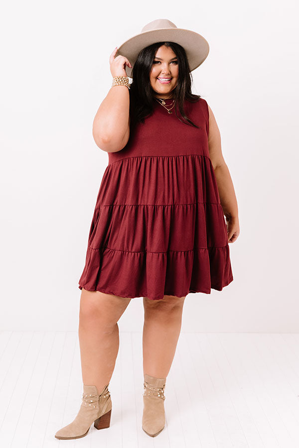 Apple Spiced Wishes Babydoll Dress In Wine Curves Image - 2