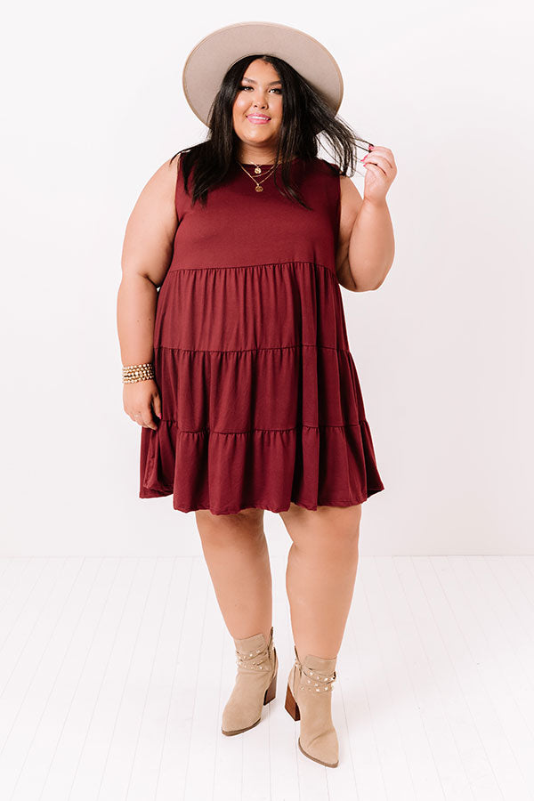 Apple Spiced Wishes Babydoll Dress In Wine Curves Image - 4