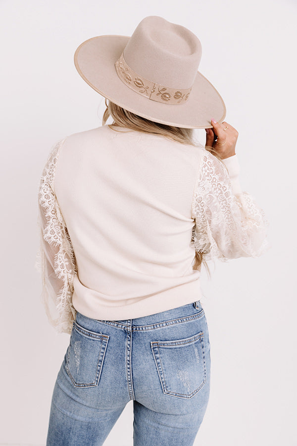 Fall Into My Kiss Sweater Top in Cream Image - 5