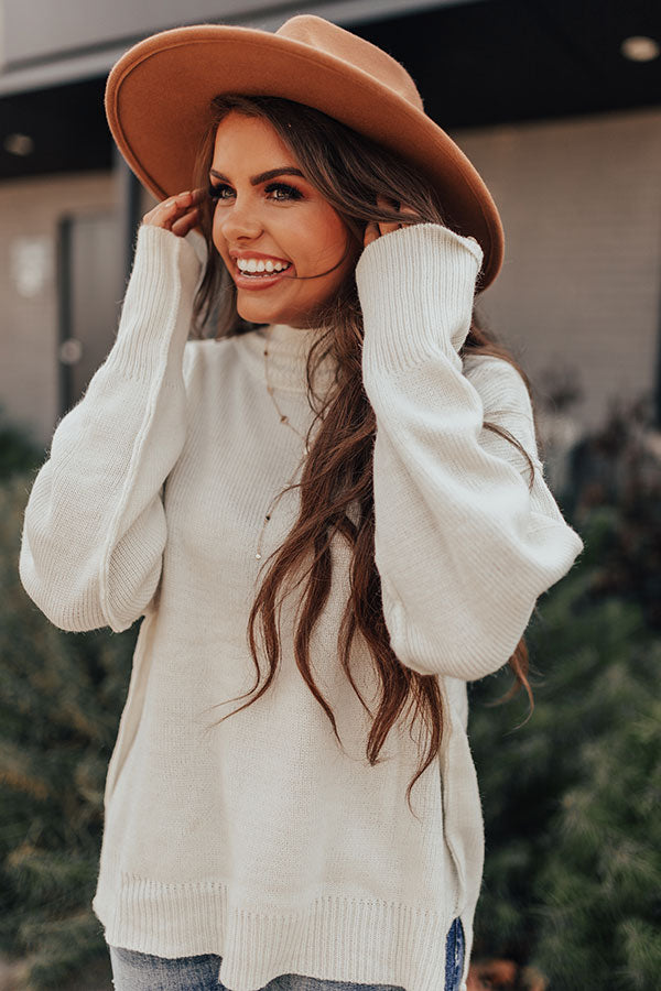 Harvard Charm Shift Sweater In Ivory