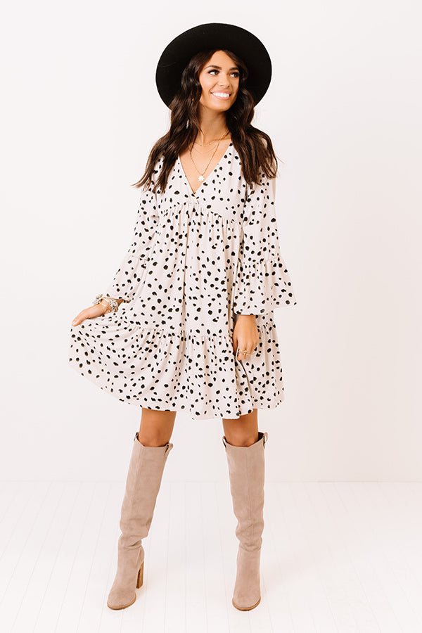 Betting On Brunch Babydoll Dress In Stone Image - 1