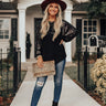 Moment To Shine Sequin Top In Black Image - 1