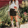 Pretty Fearless Corduroy Skirt In Army Green Image - 1