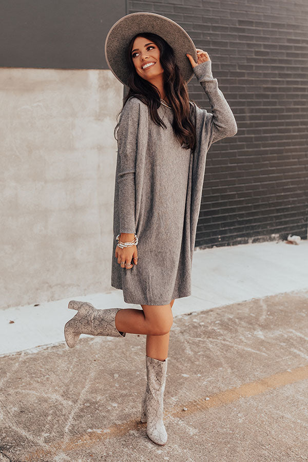 Caught Up In Colorado Sweater Dress In Grey Image - 1