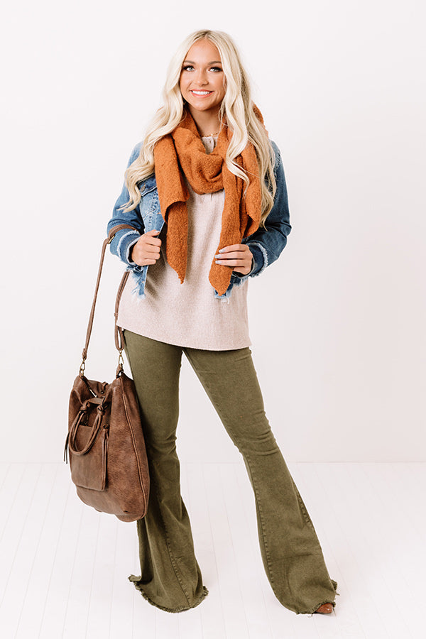 Cozy By The Tree Henley Top In Iced Latte Image - 2