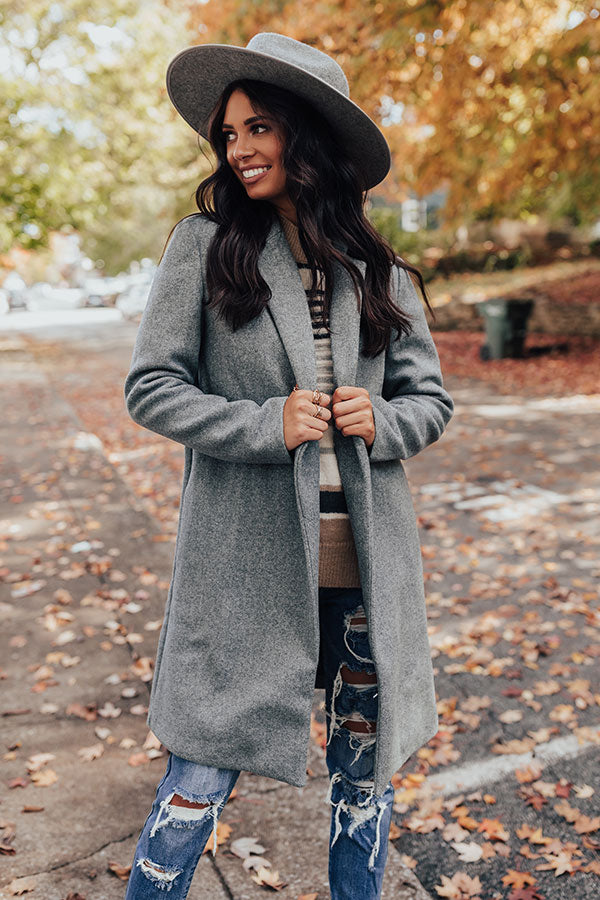 Maple Sugar Kisses Coat In Grey