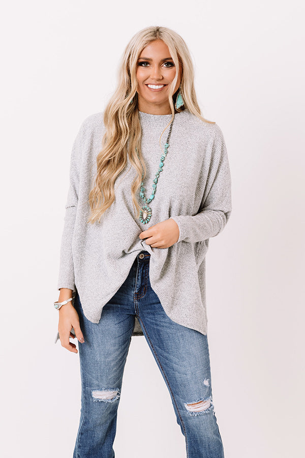 Cozy By The Tree Shift Tunic In Grey Image - 1