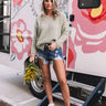 Cozy Side Knit Sweater In Pear Image - 1