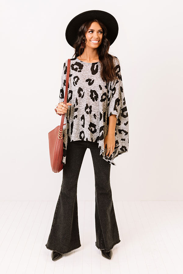 A Chic Peak Leopard Shift Tunic In Grey Image - 1