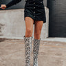 The Marsi Snake Print Knee High Boot In Black Image - 1