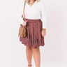Wildest Wishes Leopard Skirt in Maroon   Curves Image - 1