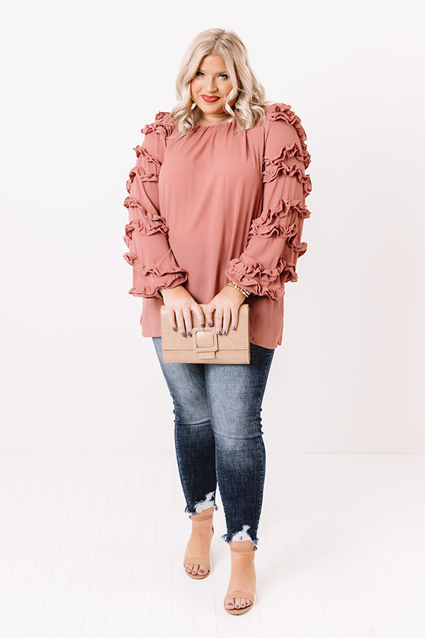 Sleek Socialite Shift Top in Blush Curves Image - 2