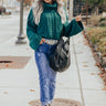 Snow In Love Cable Knit Sweater In Hunter Green Image - 1