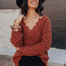 Latte Meet Up Distressed Sweater In Rust Image - 1