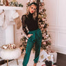 Champagne Taste Satin Joggers In Green Image - 1