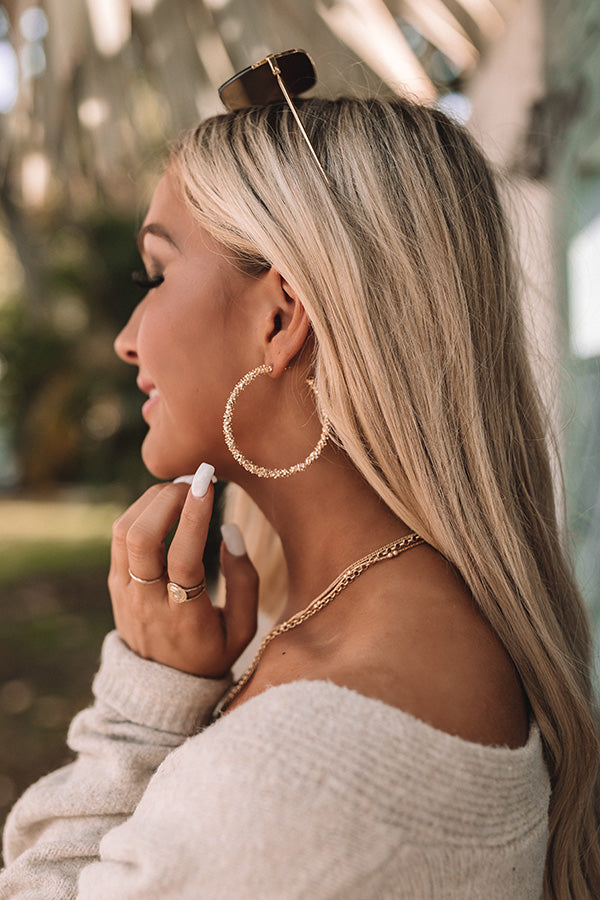 Red Carpet News Hoop Earrings