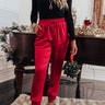 Champagne Taste Satin Joggers In Red Image - 1