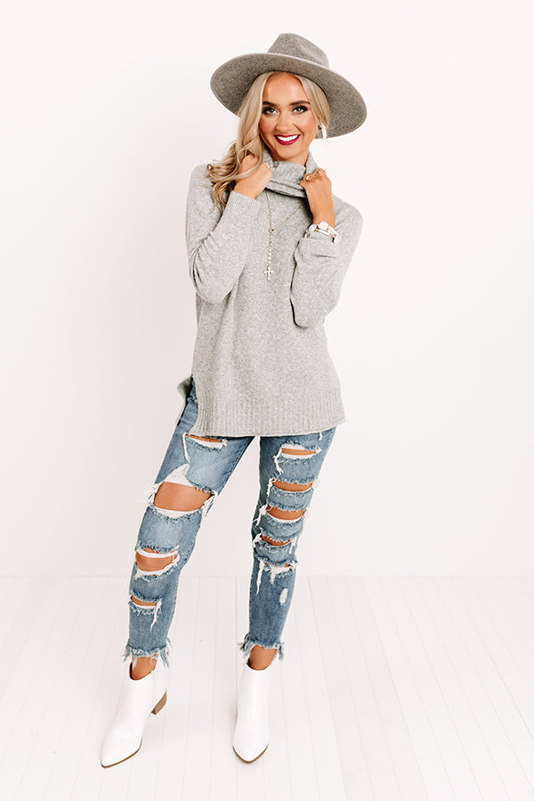 Carriage Ride Knit Sweater Top in Grey Image - 2