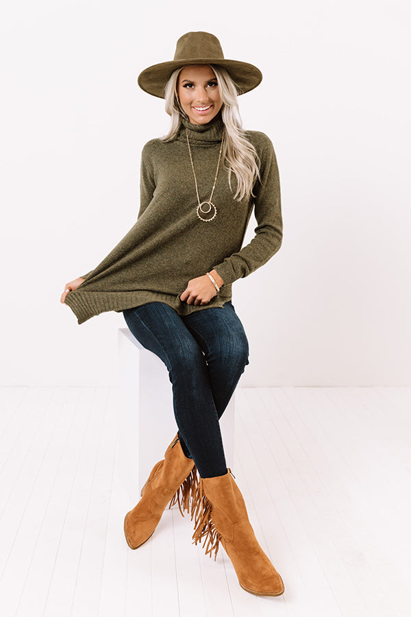 Carriage Ride Knit Sweater Top in Olive Image - 1