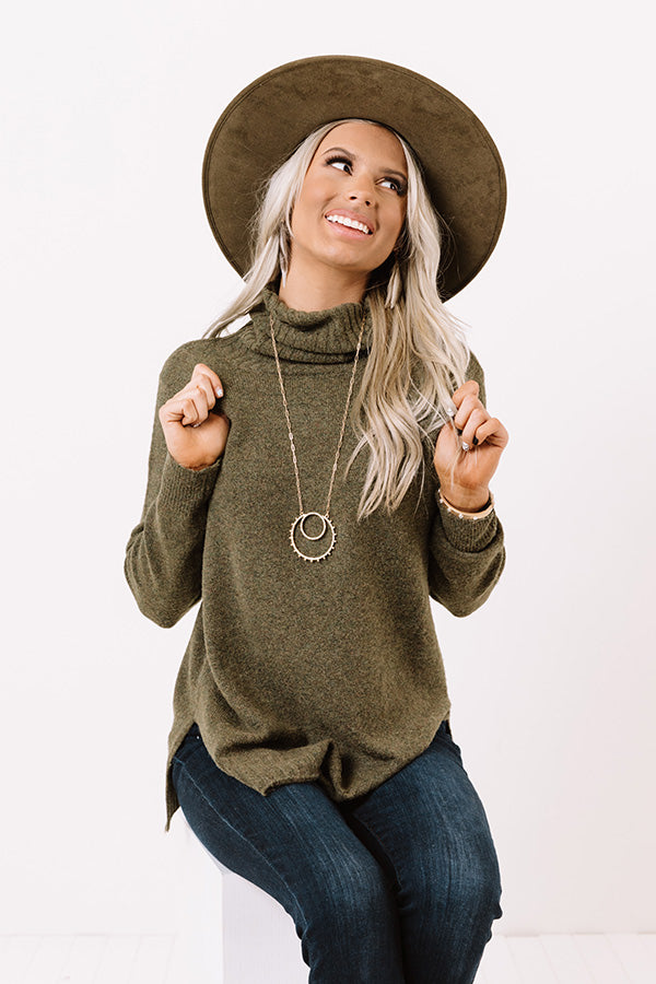 Carriage Ride Knit Sweater Top in Olive Image - 2