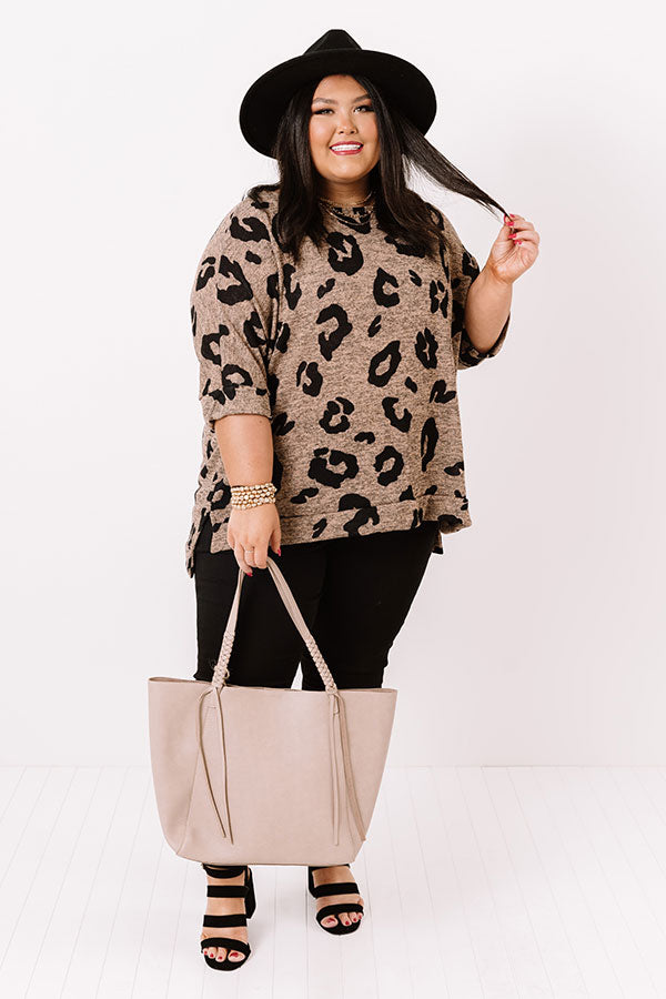 Big Dreams Leopard Shift Top In Mocha Curves Image - 1