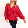Lovely Novella Babydoll Top In Red Image - 1