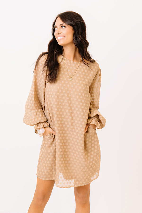 Champagne Flow Shift Dress In Iced Latte Image - 2