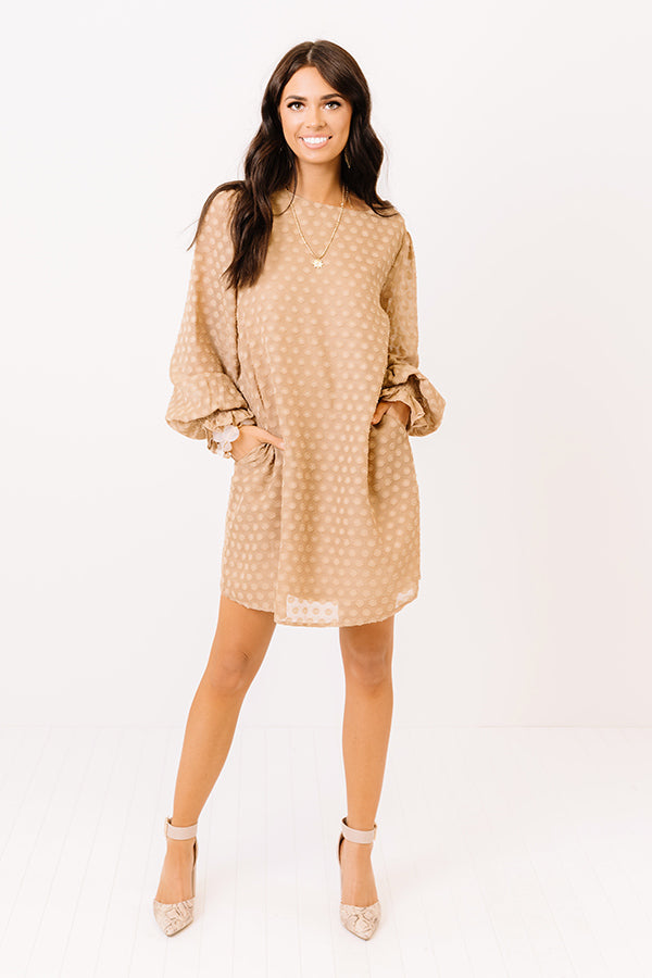 Champagne Flow Shift Dress In Iced Latte Image - 1
