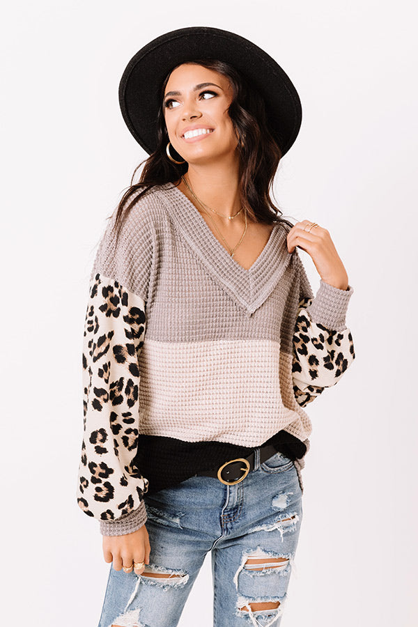 Caramel Kisses Waffle Knit Top Image - 1
