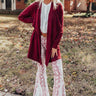Can't Get Enough Cuddles Cardigan in Wine Image - 1