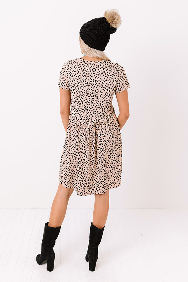 New Moon Leopard Shift Dress In Iced Latte Image - 4