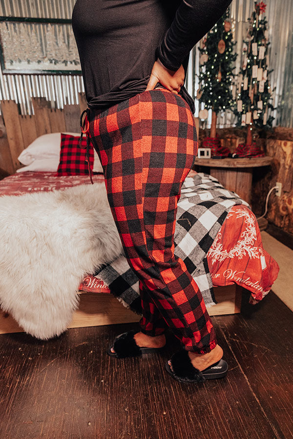 Christmas Morning Buffalo Check Joggers Curves Image - 5