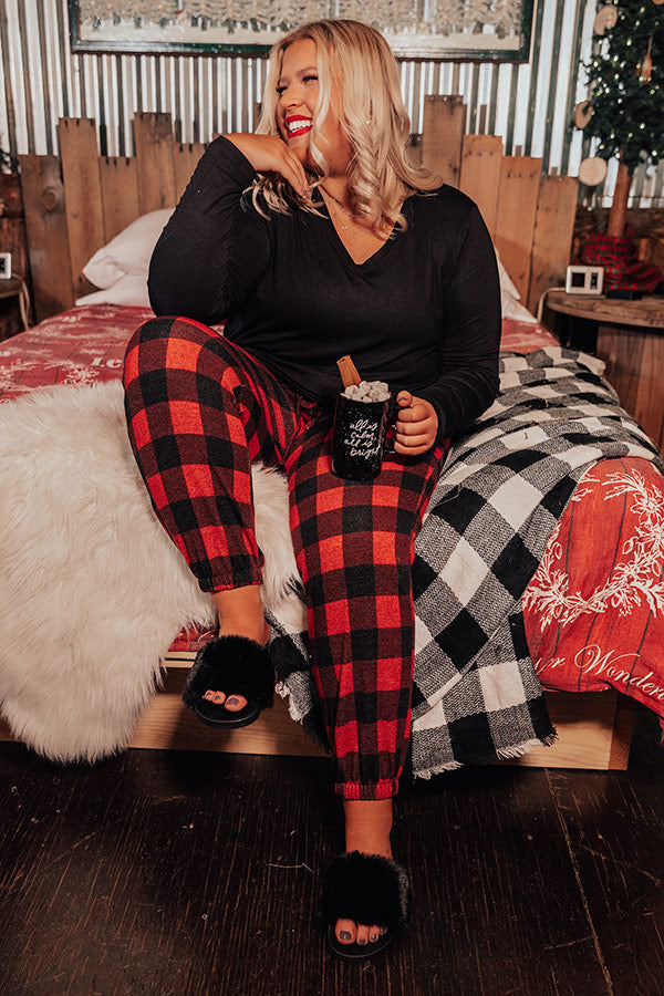 Christmas Morning Buffalo Check Joggers Curves Image - 1