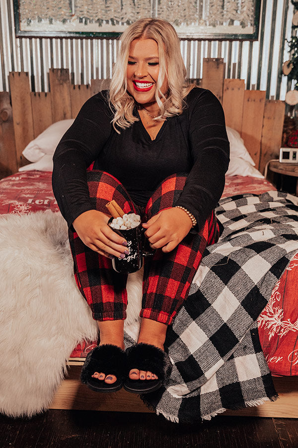 Christmas Morning Buffalo Check Joggers Curves Image - 3
