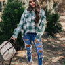 Peppermint Crush Flannel Top In Green Image - 1