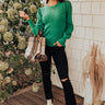 European Holiday Sweater Top in Emerald Image - 1