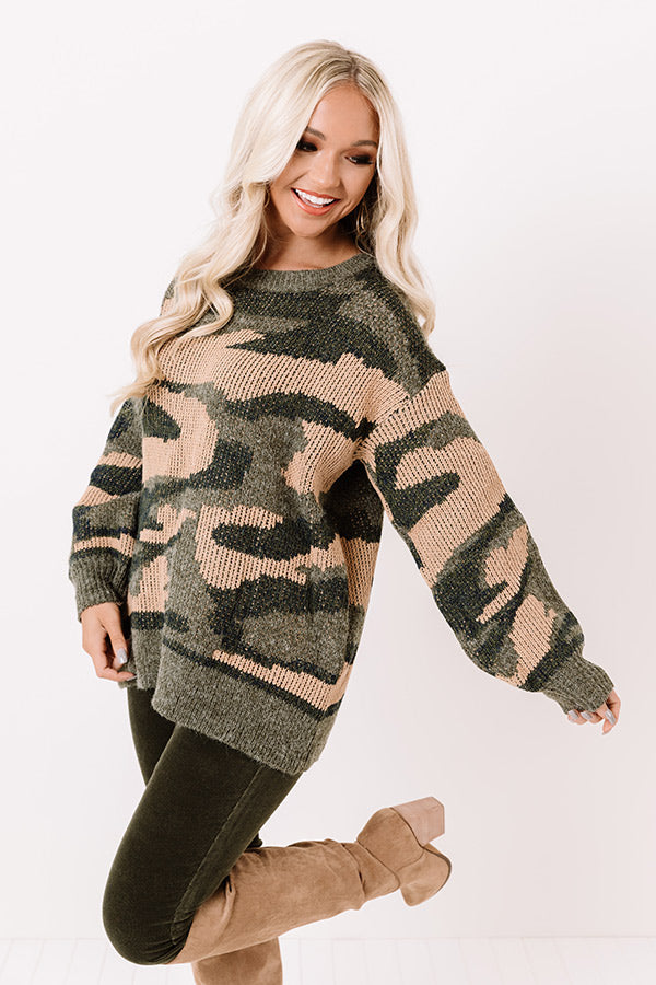 Cold Nights Camo Knit Sweater