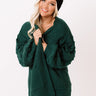 Falling Back Knit Cardigan in Hunter Green Image - 1