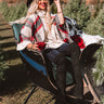 Moving Mountains Plaid Poncho In Red Image - 1