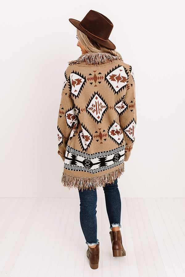 Snuggled Up With Cocoa Cardigan In Khaki Image - 5