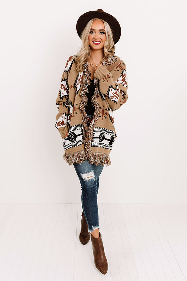 Snuggled Up With Cocoa Cardigan In Khaki Image - 2