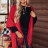 Style History Fringe Poncho In Scarlet Image - 1