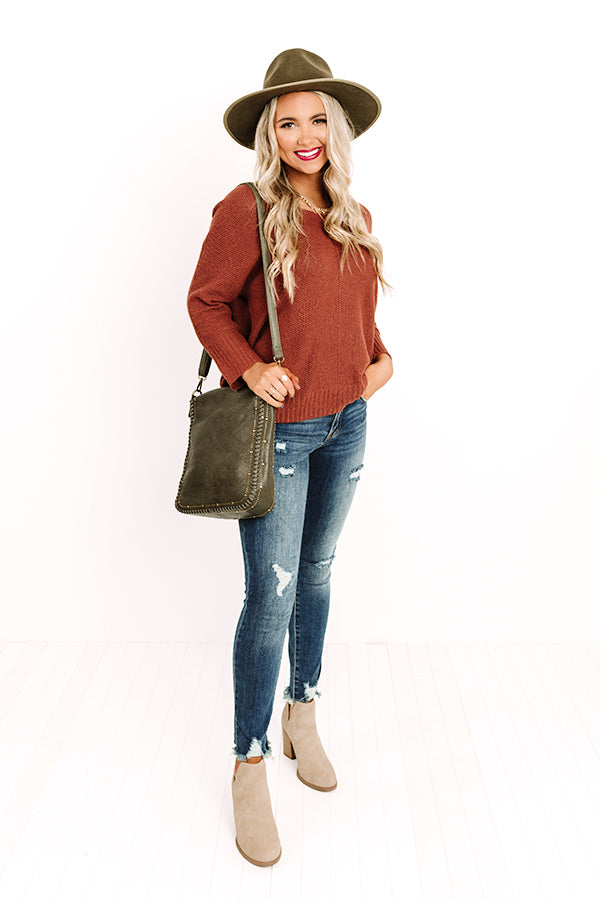 Beyond Today Shift Sweater In Rustic Rose Image - 2