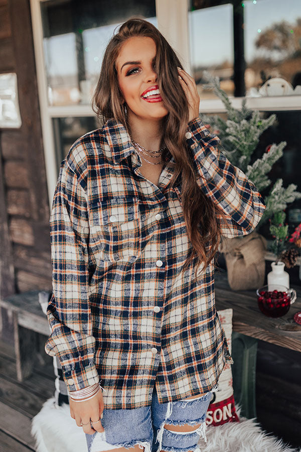 Road Trip Together Plaid Button Up In Navy