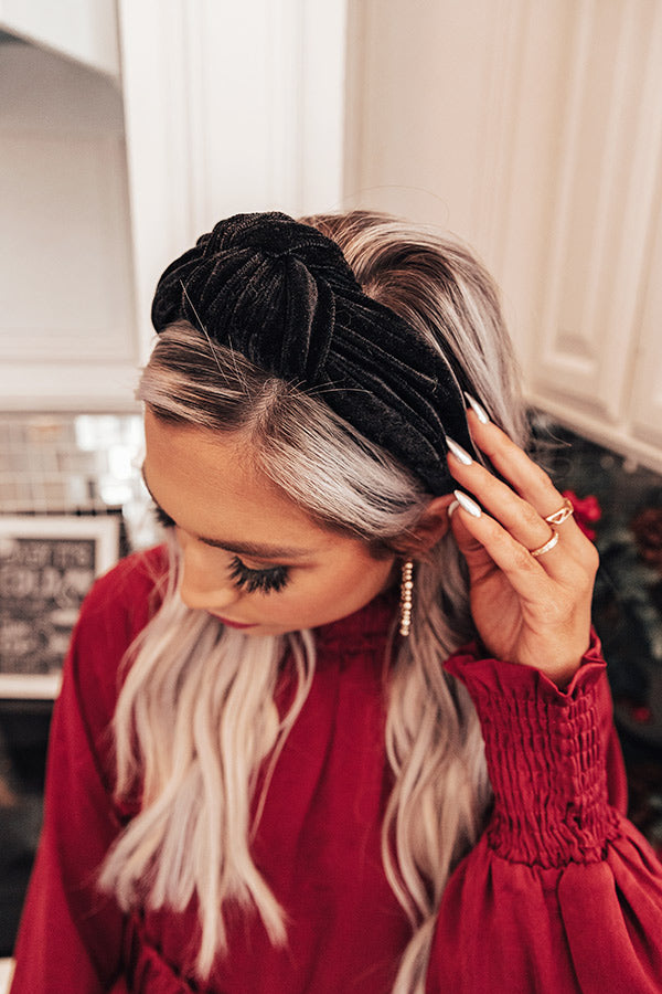 Wrapped In Velvet Headband In Black Image - 2