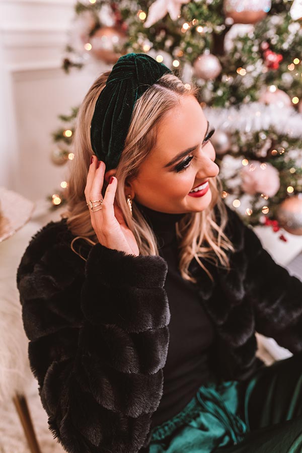 Wrapped In Velvet Headband In Green