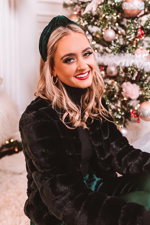 Wrapped In Velvet Headband In Green Image - 4